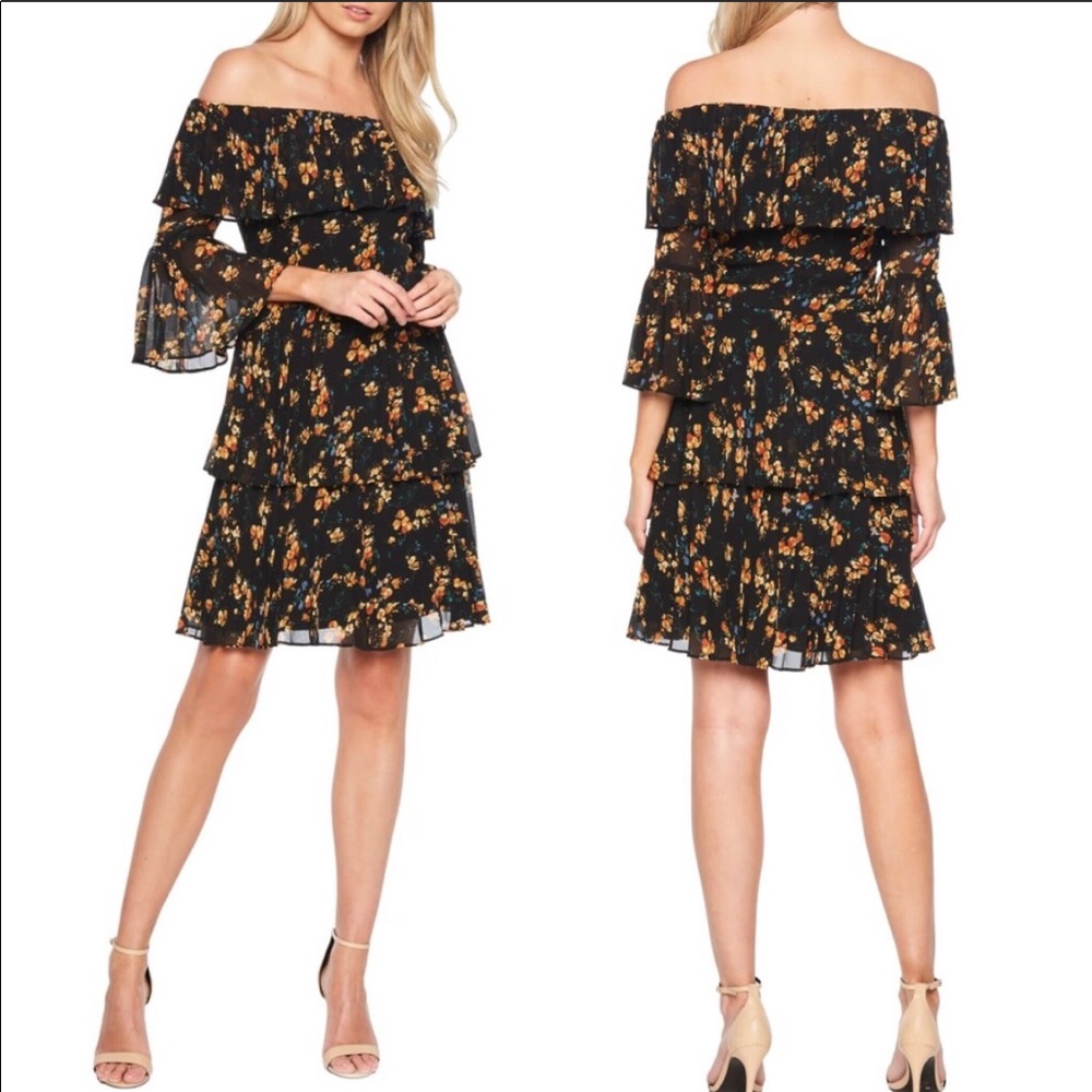 Bardot Ditsy Off The Shoulder Dress 10